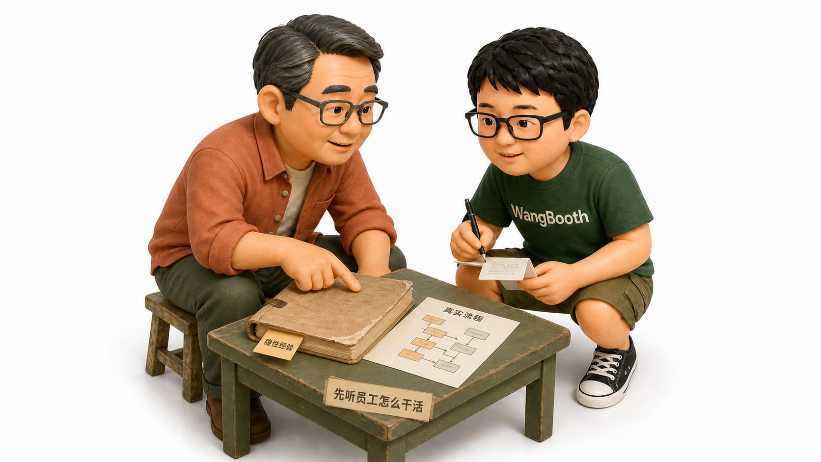 半蹲下来听一线员工讲真实流程