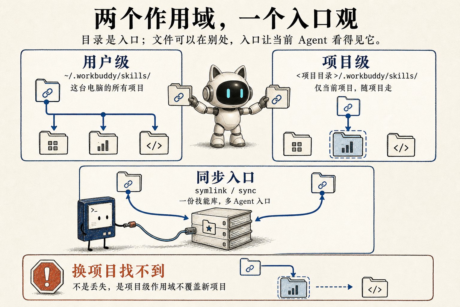 跨 Agent 互操作软链接图解