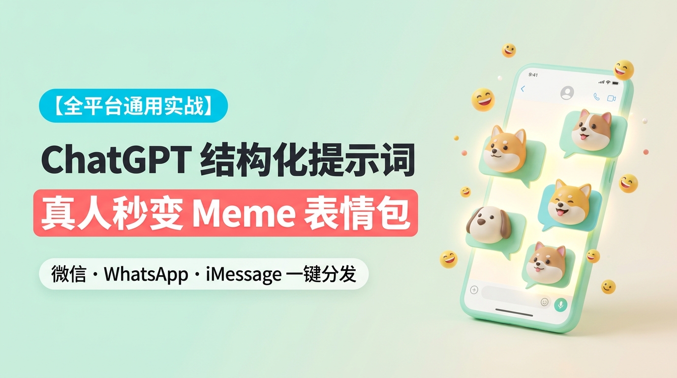 《ChatGPT 现在可以把你直接做成一套表情包了：iMessage、WhatsApp、微信、QQ 都能用》