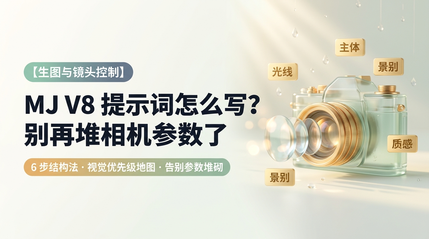 《MJ V8 提示词怎么写？别再堆相机参数了》