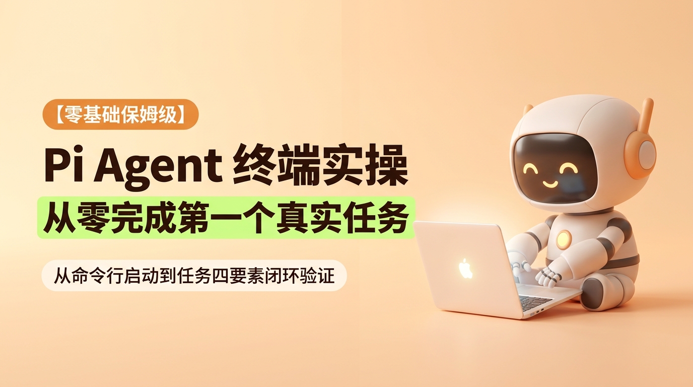 《万字长文 | Pi Agent 零基础实操：从打开终端到完成第一个真实任务》